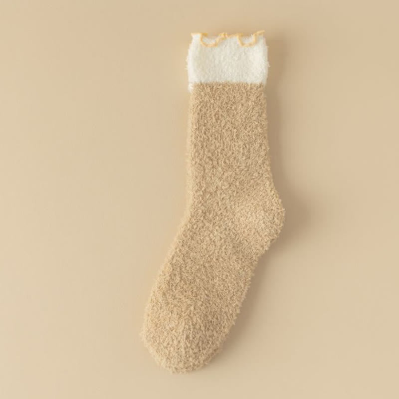 Plusock Coral Fleece Sleep Socks(7 Pairs) - Khaki - EU 36-40(US 3-7) - image 16