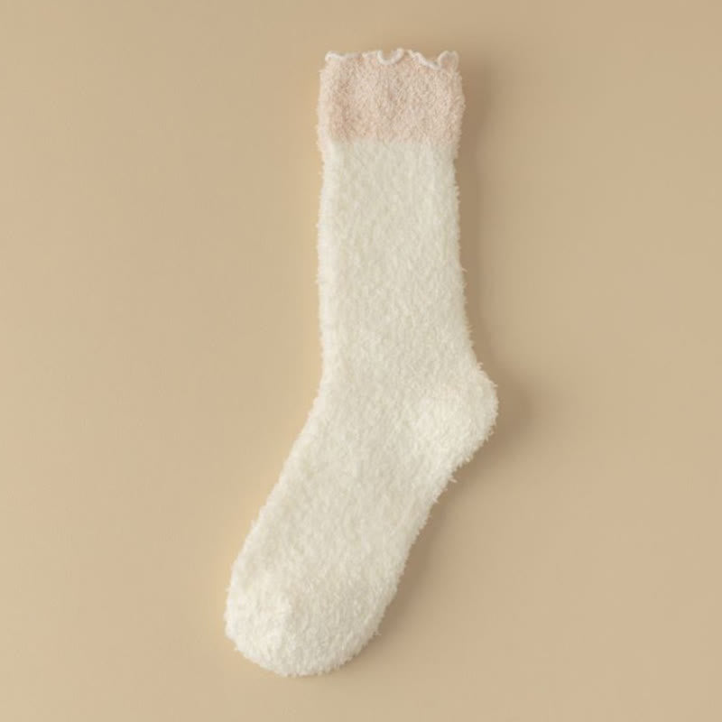 Plusock Coral Fleece Sleep Socks(7 Pairs) - White - EU 36-40(US 3-7) - image 11