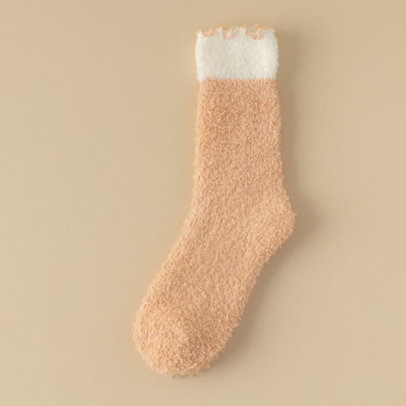 Plusock Coral Fleece Sleep Socks(7 Pairs) - Orange - EU 36-40(US 3-7) - image 17