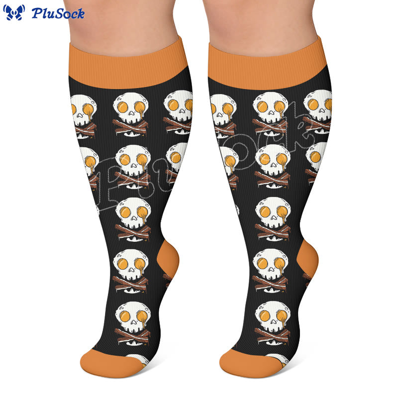 Plusock Plus Size Fun Food Print Compression Socks - image 3