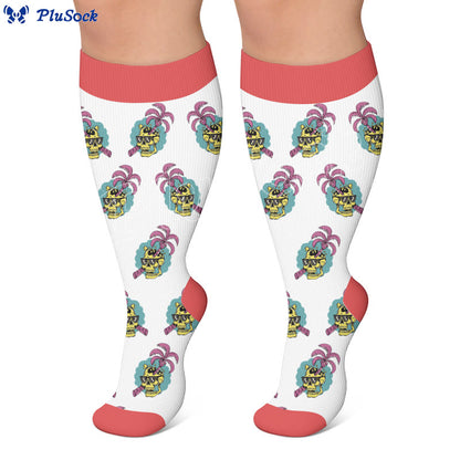 Plusock Plus Size Vacation Surf Print Compression Socks - image 4