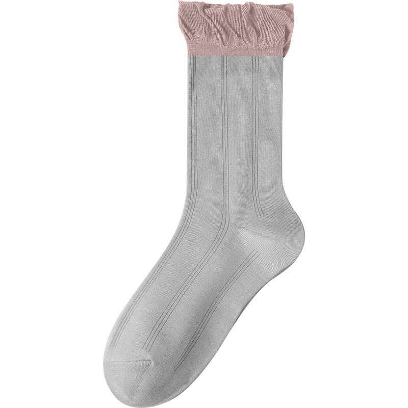 Plusock Lace Sleep Socks(5 Pairs) - Light Gray - EU 36-40(US 3-7) - image 13