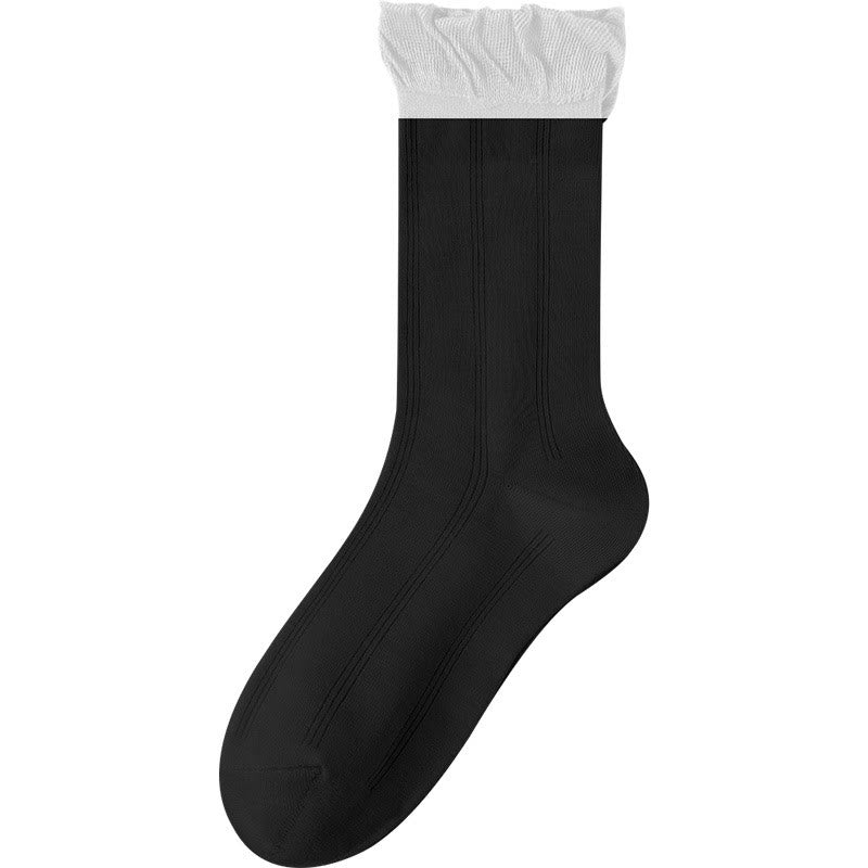 Plusock Lace Sleep Socks(5 Pairs) - Black - EU 36-40(US 3-7) - image 10