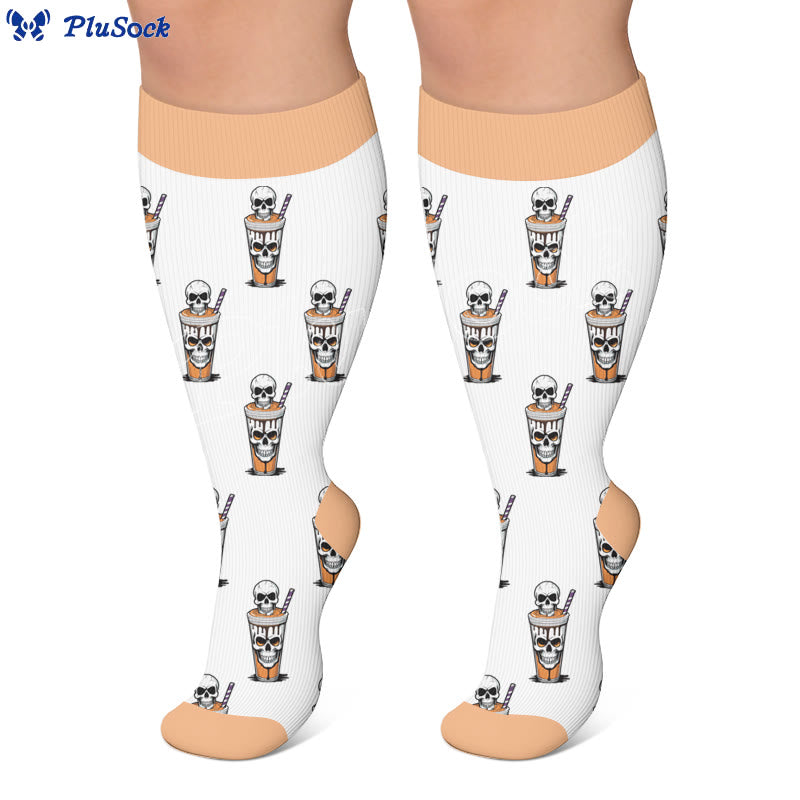 Plusock Plus Size Food Print Compression Socks - image 2