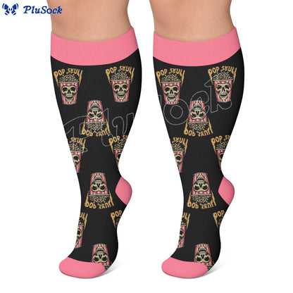 Plusock Plus Size Food Print Compression Socks - image 3