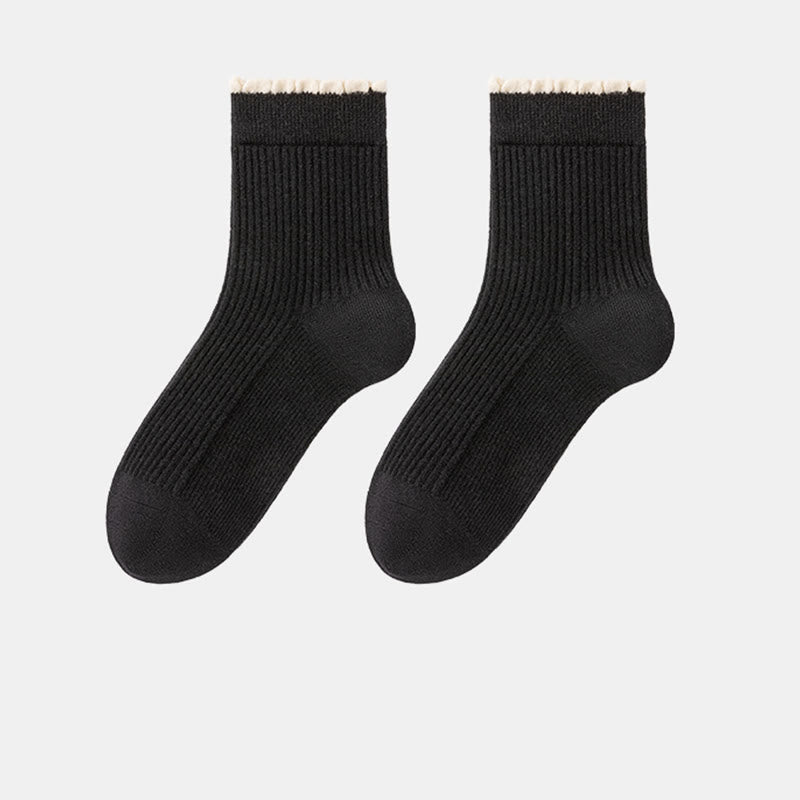 Plusock Thickened Mulberry Silk Sleep Socks(3 Pairs) - Black - EU 36-40(US 3-7) - image 14