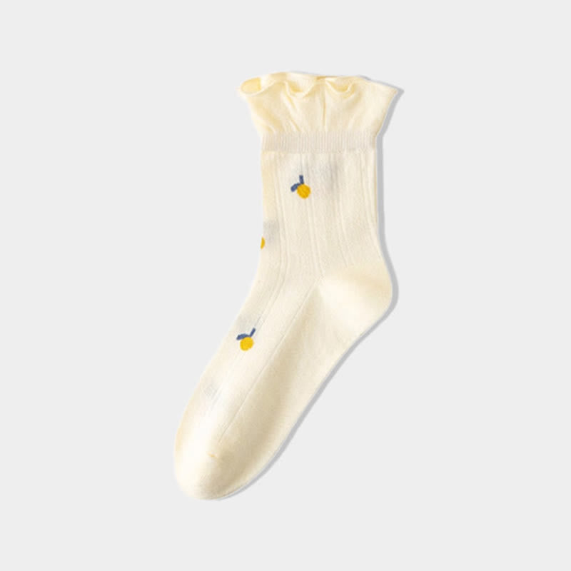 Plusock Spring Pure Cotton Sleep Socks(6 Pairs) - Yellow - EU 36-40(US 3-7) - image 8