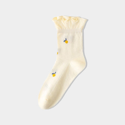 Plusock Spring Pure Cotton Sleep Socks(6 Pairs) - Yellow - EU 36-40(US 3-7) - image 8