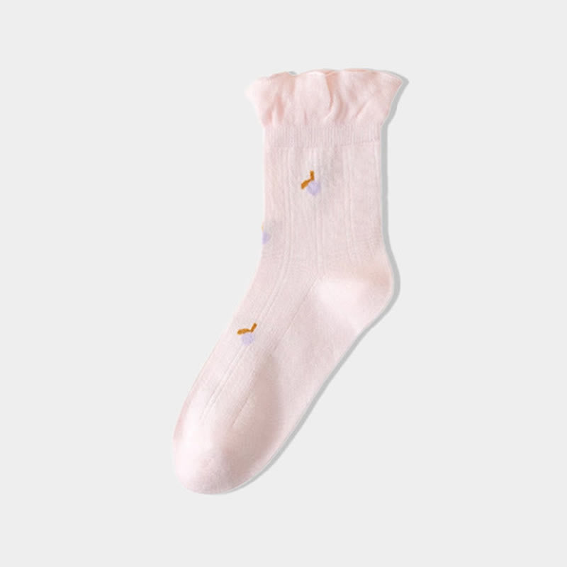 Plusock Spring Pure Cotton Sleep Socks(6 Pairs) - Pink - EU 36-40(US 3-7) - image 11