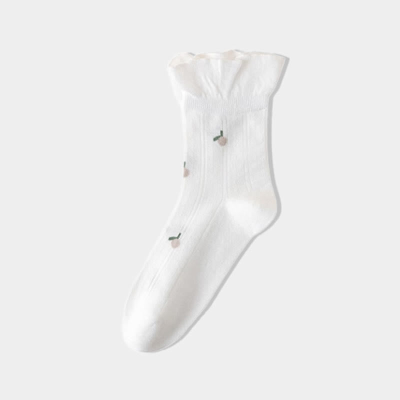 Plusock Spring Pure Cotton Sleep Socks(6 Pairs) - White - EU 36-40(US 3-7) - image 6