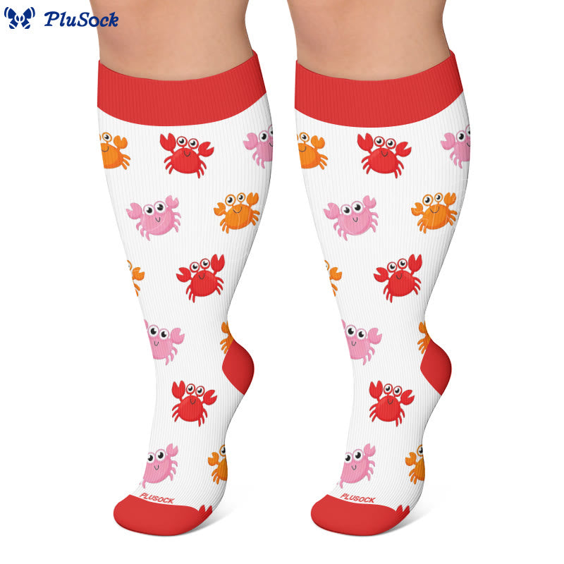 Plusock Plus Size Whale Crab Starfish Compression Socks - image 3