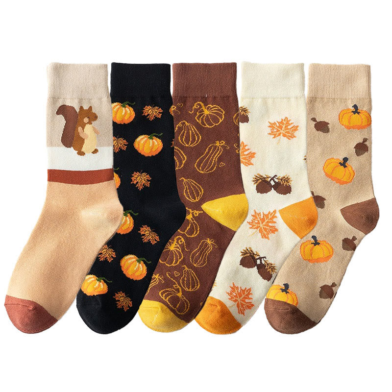 Plusock Halloween Pattern Quarter Socks(5 Pairs) - image 7