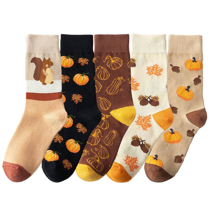 Plusock Halloween Pattern Quarter Socks(5 Pairs) - image 7