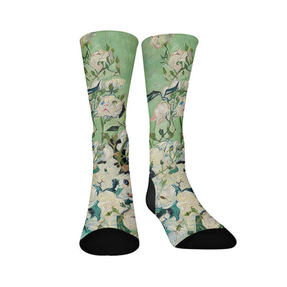 Plusock Cat Floral Socks - Green - EU37-44(US4-10) - image 1