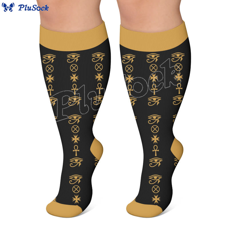 Plusock Plus Size Tribal Print Compression Socks - image 3