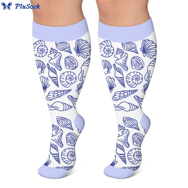 Plusock Plus Size Marine Life Print Compression Socks - image 4
