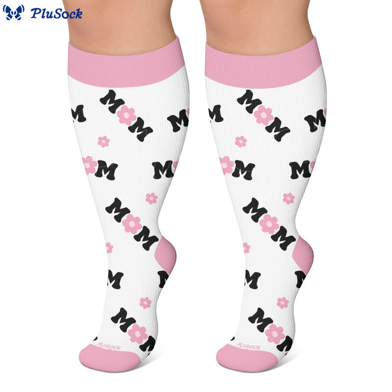 Plusock Plus Size Floral Bow Compression Socks - image 3