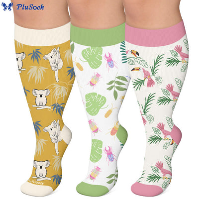 Plusock Plus Size Koala Beetle Toucan Compression Socks - image 0