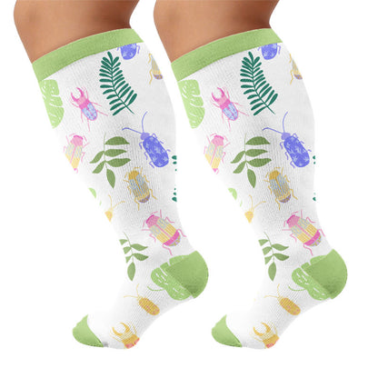Plusock Plus Size Koala Beetle Toucan Compression Socks - Green(1 Pair) - 4XL - image 5