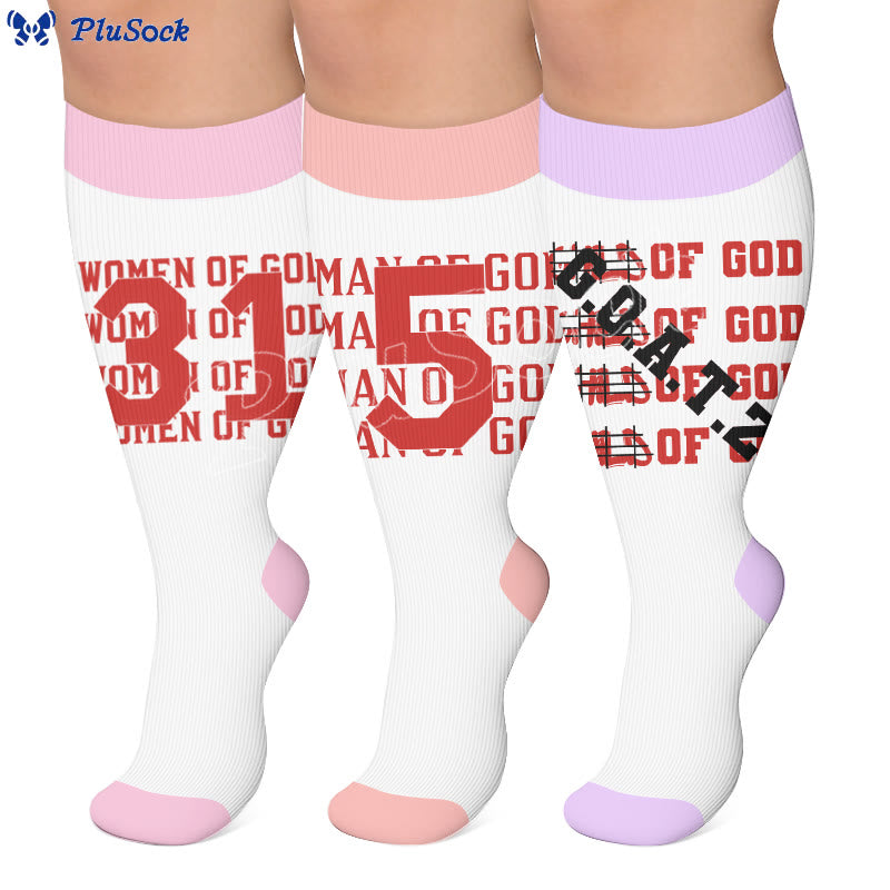Plusock Plus Size Digital Print Compression Stockings - image 0