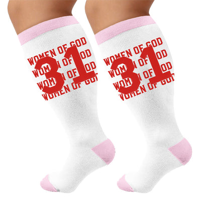 Plusock Plus Size Digital Print Compression Stockings - Thirty One(1 Pair) - 4XL - image 5