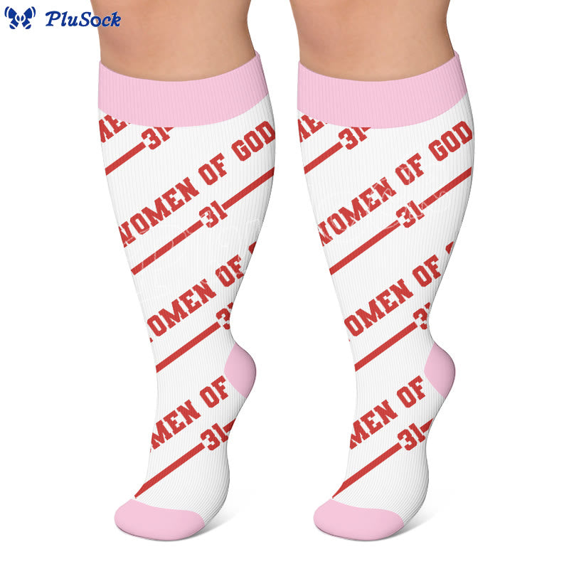 Plusock Plus Size Fun Letter Print Compression Socks - image 2