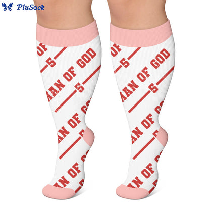 Plusock Plus Size Fun Letter Print Compression Socks - image 3