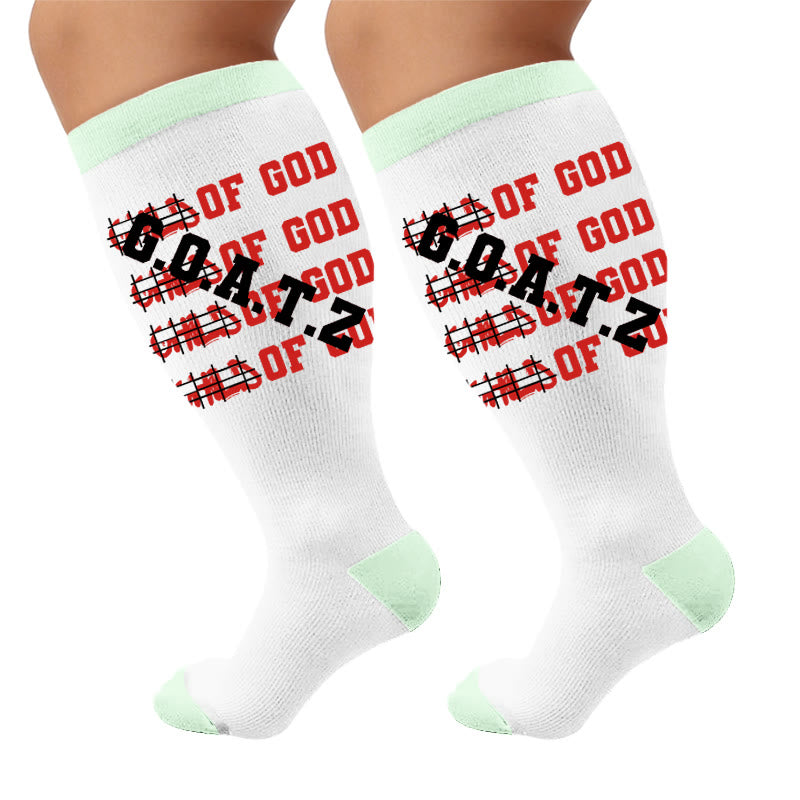Plusock Plus Size Fun Letter Print Compression Socks - Letters(1 Pair) - 4XL - image 7