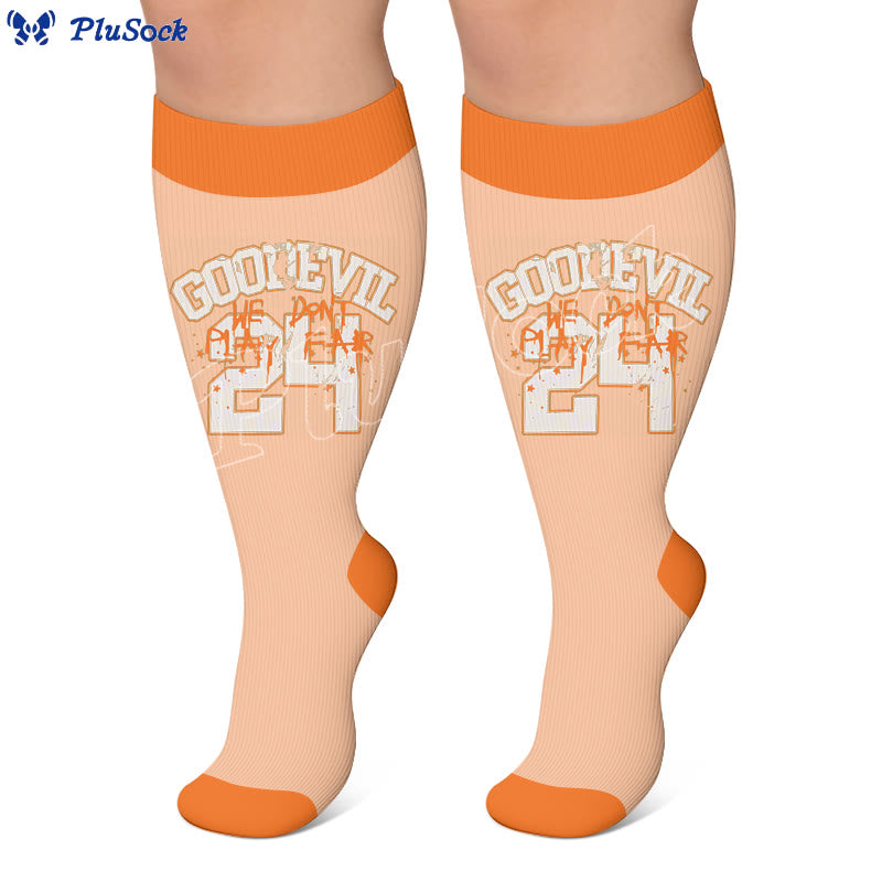 Plusock Plus Size American Retro Street Print Compression Socks - image 2