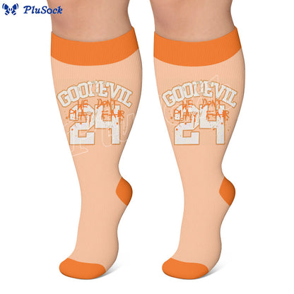 Plusock Plus Size American Retro Street Print Compression Socks - image 2