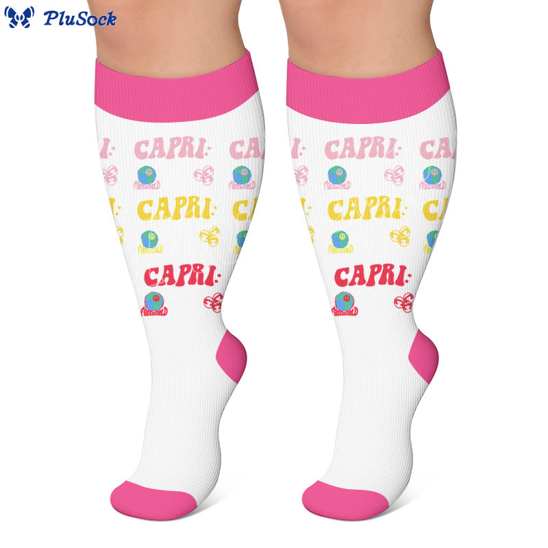 Plusock Plus Size American Retro Street Print Compression Socks - image 3