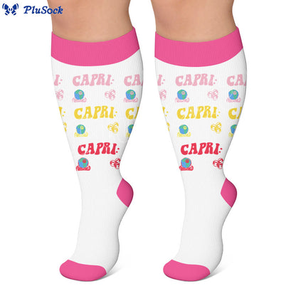 Plusock Plus Size American Retro Street Print Compression Socks - image 3