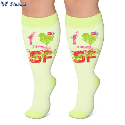 Plusock Plus Size American Retro Street Print Compression Socks - image 4