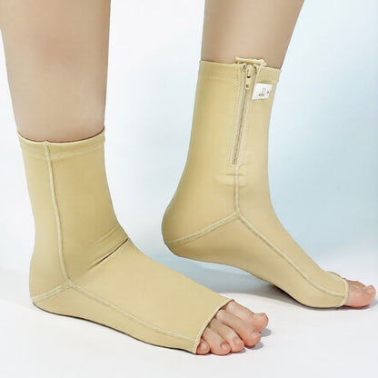 Plusock Post Surgery Zipper Open Toe Compression Foot Sleeves - image 0