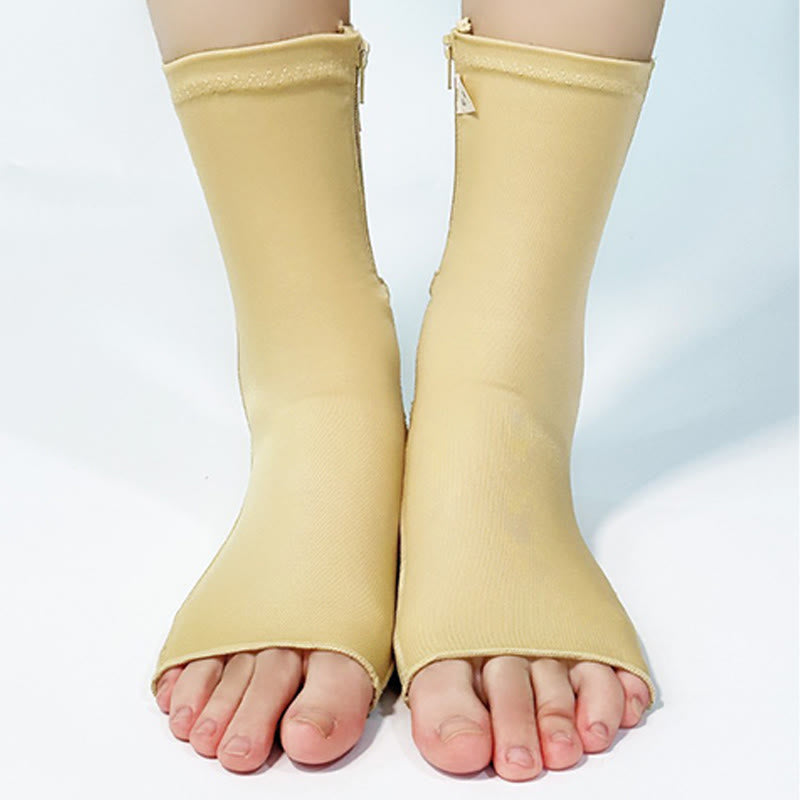 Plusock Post Surgery Zipper Open Toe Compression Foot Sleeves - image 1
