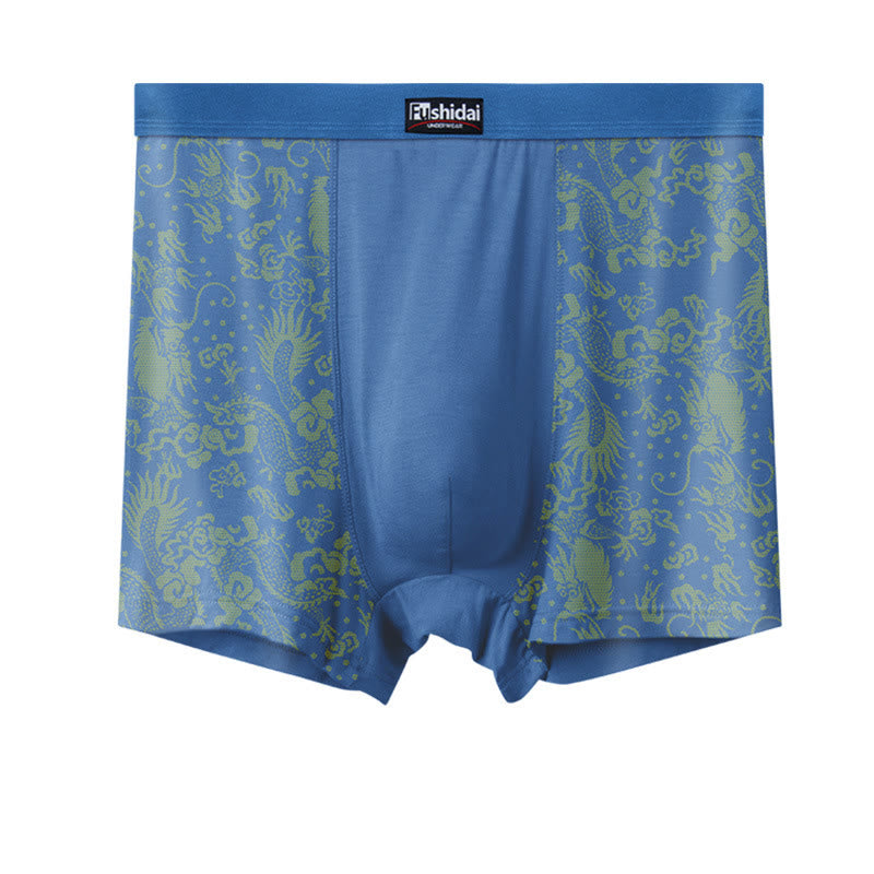 Plusock Dragon Jacquard Mid Length Boxer Briefs - Sky Blue - 10XL - image 5