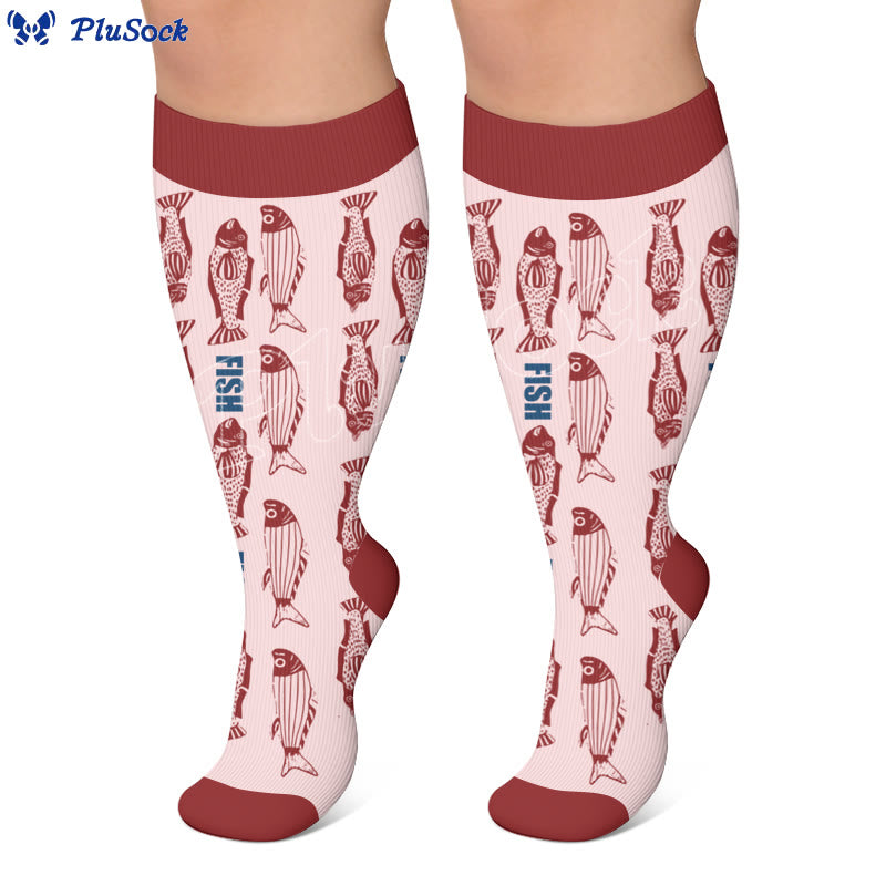 Plusock Plus Size Ocean View Print Stretch Stocks - image 3