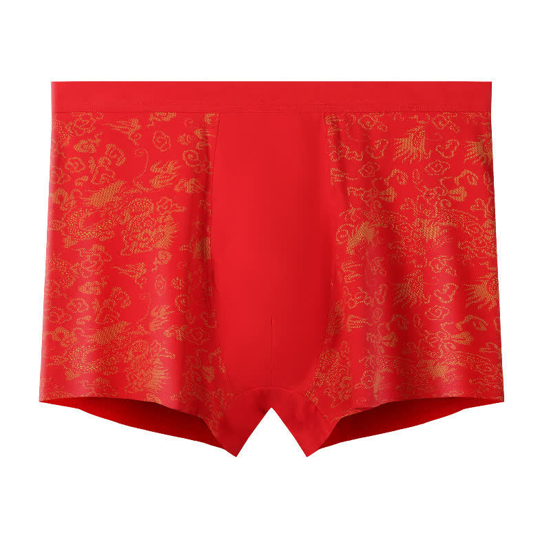 Plusock Wide Top Elastic Gold Pattern Boxer Briefs(2 Packs) - image 5