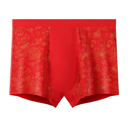 Plusock Wide Top Elastic Gold Pattern Boxer Briefs(2 Packs) - image 5