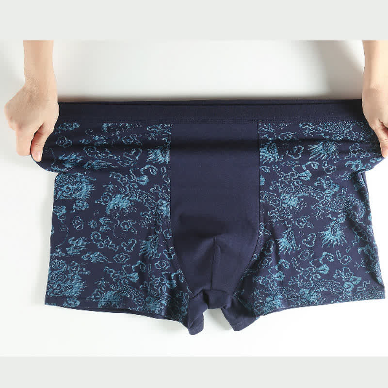 Plusock Wide Top Elastic Gold Pattern Boxer Briefs(2 Packs) - image 2