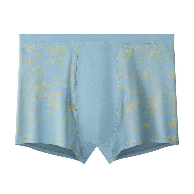 Plusock Wide Top Elastic Gold Pattern Boxer Briefs(2 Packs) - Light Blue - 10XL - image 7