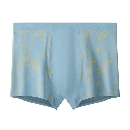 Plusock Wide Top Elastic Gold Pattern Boxer Briefs(2 Packs) - Light Blue - 10XL - image 7