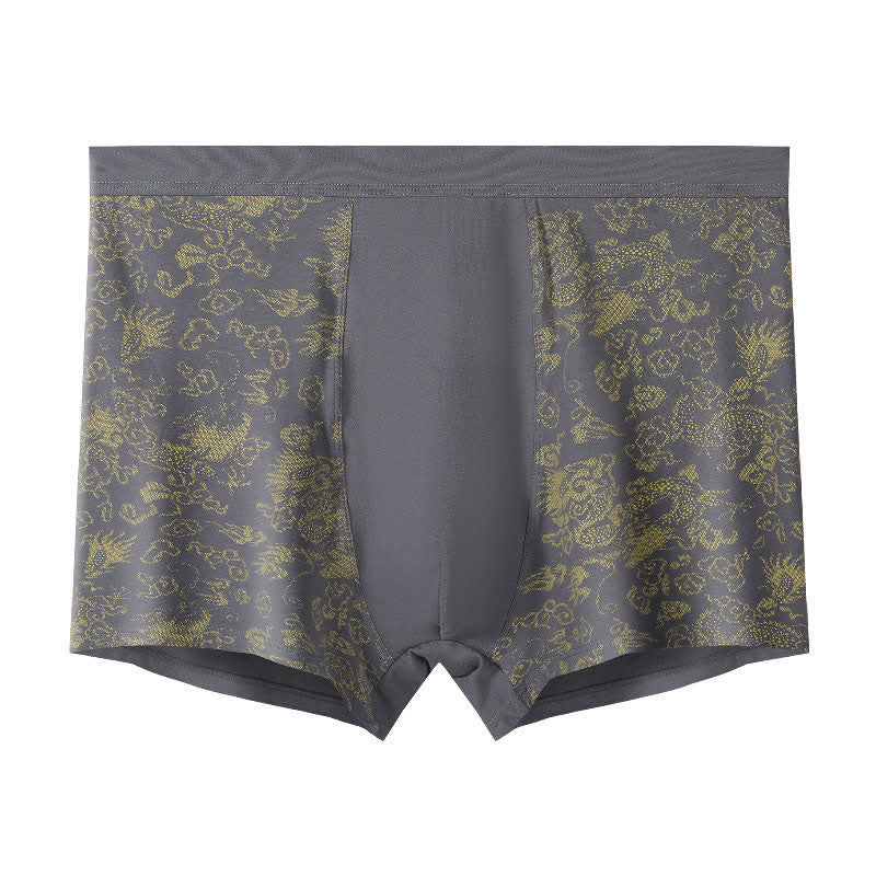 Plusock Wide Top Elastic Gold Pattern Boxer Briefs(2 Packs) - Grey - 10XL - image 6