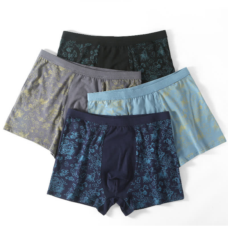 Plusock Wide Top Elastic Gold Pattern Boxer Briefs(2 Packs) - image 1