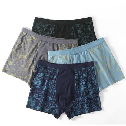 Plusock Wide Top Elastic Gold Pattern Boxer Briefs(2 Packs) - image 1