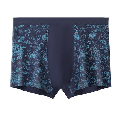 Plusock Wide Top Elastic Gold Pattern Boxer Briefs(2 Packs) - Navy Blue - 10XL - image 3