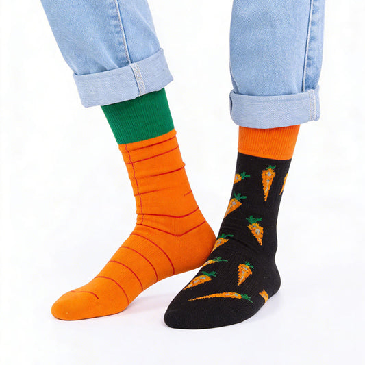 Plusock Carrot Pattern Quarter Socks(1 Pair) - Orange - EU36-43(US3-10) - image 0