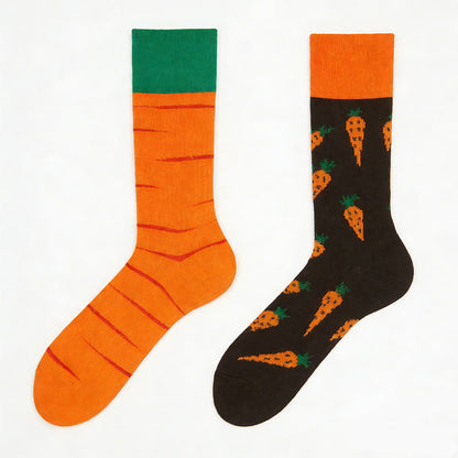 Plusock Carrot Pattern Quarter Socks(1 Pair) - image 1