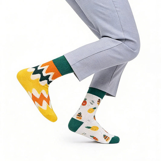 Plusock Pineapple Pattern Quarter Socks(1 Pair) - Green - EU36-43(US3-10) - image 0