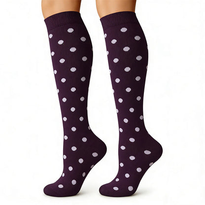 Plusock Polka Dot Purple Series Compression Socks(6 Pairs) - image 3